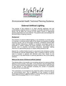 Planning Guidance for Artificial Light