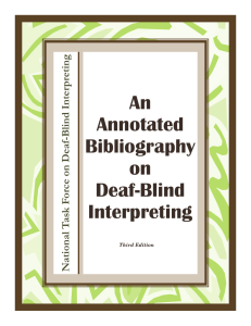 An Annotated Bibliography on Deaf-Blind Interpreting