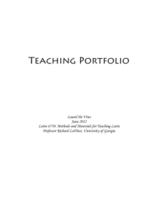 Teaching Portfolio