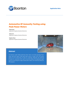Automotive RF Immunity Testing using Peak Power Meters