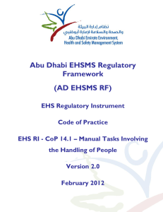 AD EHSMS RF - CoP 14.1 - Manual Handling Involving the