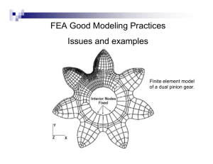 FEA Good Modeling Practices Issues and examples