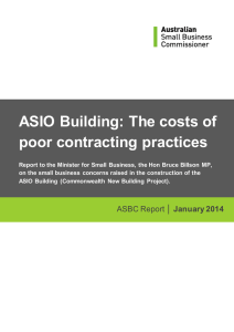 ASIO Building: The costs of poor contracting practices