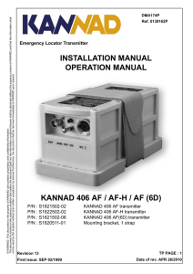installation manual operation manual kannad 406 af / af