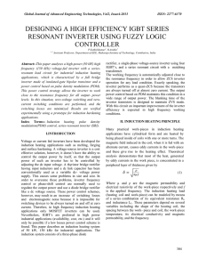 designing a high efficiency igbt series resonant inverter using fuzzy