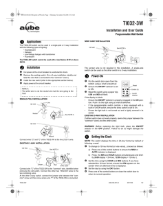 Installation Materials-Programmable Wall Switch