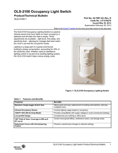 OLS-2100 Occupancy Light Switch Product