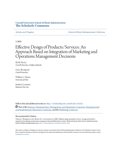 Effective Design of Products/Services: An