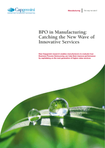 BPO in Manufacturing: Catching the New Wave of Innovative Services