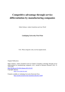 Competitive advantage through service differentiation