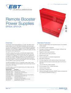 Data Sheet 85005-0125 -- Remote Booster Power Supplies