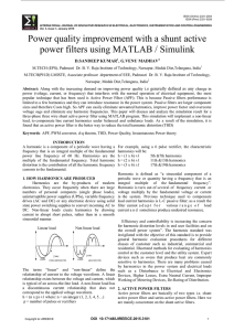 Power quality improvement with a shunt active power filters using