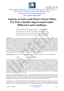 Analysis of Active and Passive Power Filters For Power Quality