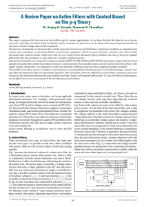 A Review Paper on Active Filters with Control Based on