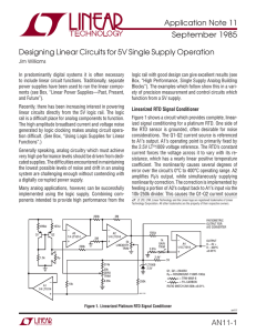 AN11 - Designing Linear Circuits for 5V Single Supply Operation