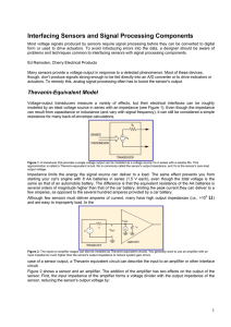 Interfacing Sensors and Signal Processing Components