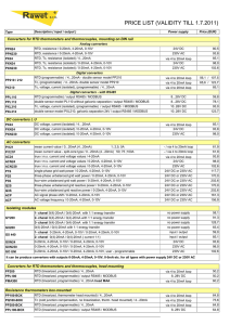 price list (validity till 1.7.2011)