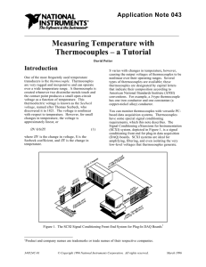 Measuring Temperature with Thermocouples – a Tutorial