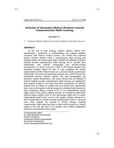 Attitudes of Alexandria Medical Students towards Communication