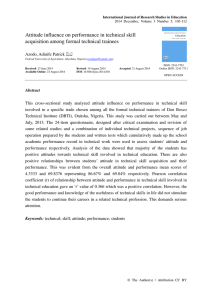 Attitude influence on performance in technical skill acquisition