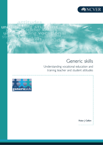 Generic skills: Understanding VET teacher and student attitudes