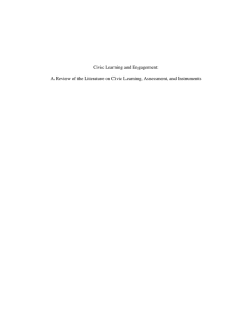 A Review of the Literature on Civic Learning, Assessment, and