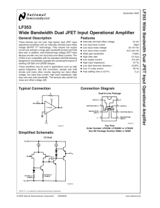 LF353 Wide Bandwidth Dual JFET Input