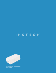 INSTEON Dimmer Module 2457D2 Owner`s Manual
