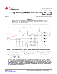 Analog Dimming With the TPS61500 Using an