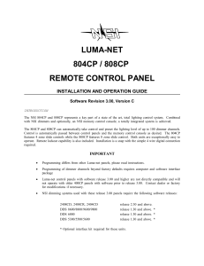 Remote Control Panel