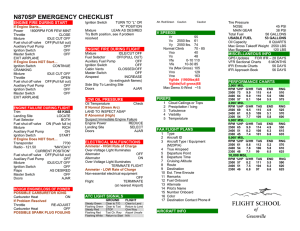 N870SP Emergency Checklist - Flight School Of Greenville