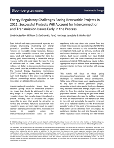 Energy Regulatory Challenges Facing Renewable