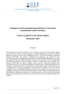 Scoping towards potential harmonisation of electricity transmission