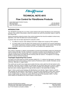 TECHNICAL NOTE 4015 Flow Control for FibreXtreme Products