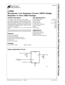 LP3983 Micropower, Low Quiescent Current, CMOS Voltage