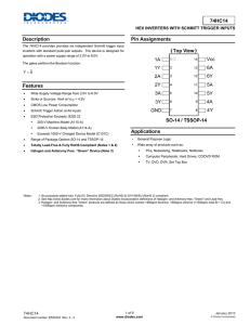 74HC14 Description Features Pin Assignments Applications