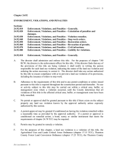 Enforcement, Violations, and Penalties