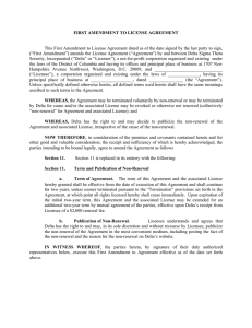 Amendment to License Agreement - Delta Sigma Theta Sorority. Inc.