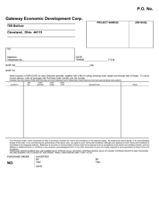 Purchase Order Form - Gateway Economic Development Corporation