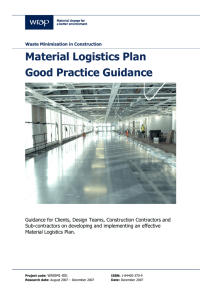 Material Logistics Plan Good Practice Guidance