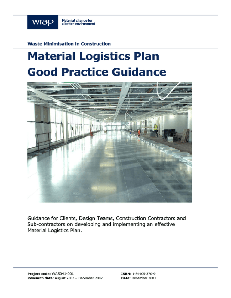 material-logistics-plan-good-practice-guidance