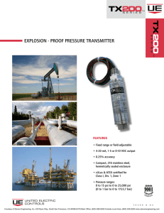 Pressure Transmitter for Hazardous Locations