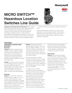 MICRO SWITCH™ Hazardous Location Switches Line Guide