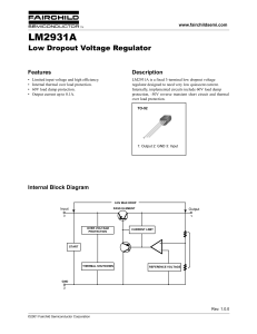LM2931A Low Dropout Voltage Regulator