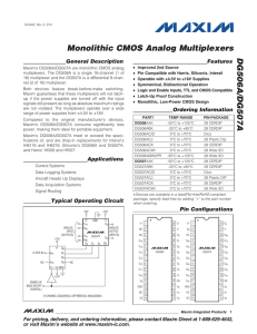 Monolithic CMOS Analog Multiplexers DG506A/DG507A