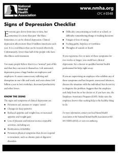 Signs of Depression Checklist