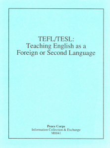 TEFL/TESL: Teaching english as a foreign or second language