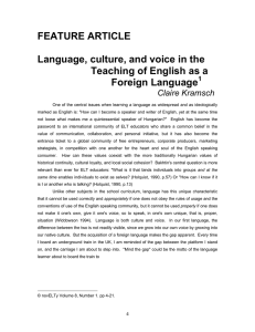Language, culture, and voice in the teaching of English as a Foreign