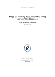 Songs as Teaching Resources in the Young Learners