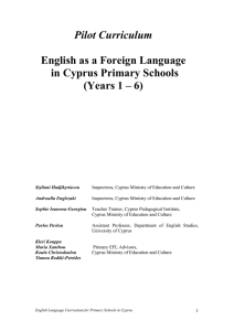 English as a Foreign Language in Cyprus Primary Schools